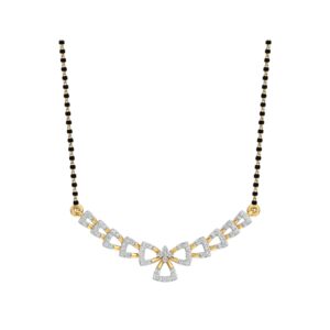 18K Yellow Gold Real Diamond Modern Mangalsutra MGA - SKG0046