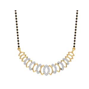18k gold real diamond designer mangalsutra mga - skg0038