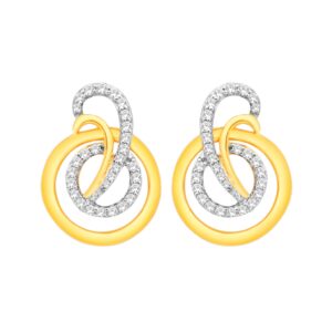 18K Gold Real Diamond Modern Earrings MGA -SDG0031
