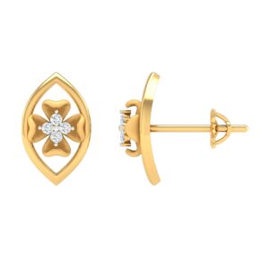 18K Gold Real Diamond Flower Earring MGA - SDG0066