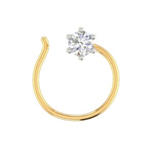 18K Gold Solitaire Real Diamond Nosepin MGA - SIG0064