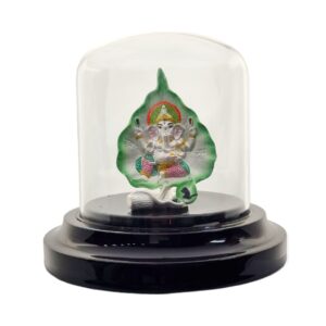Shree Ganapatiji On A Leaf In 999 Silver MGA - GFS0023