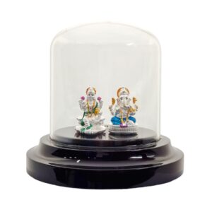 Lord Ganesha And Maa Laxmi Murti In 999 Silver MGA - GFS0028