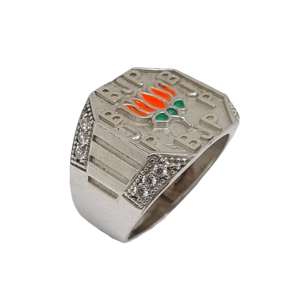 BJP Lotus Symbol Ring In 925 Sterling Silver MGA - GRS2247