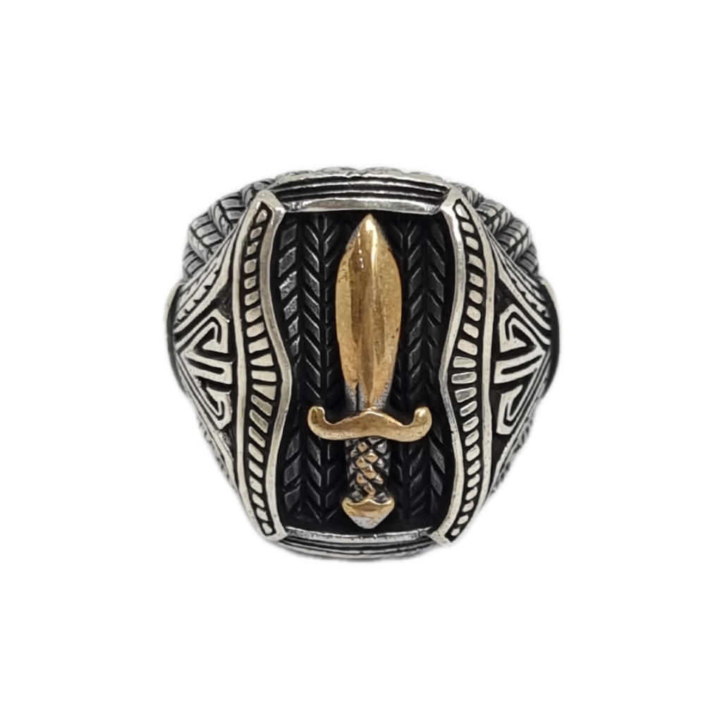 Swords Ring In Oxidised Finishing In 925 Sterling Silver MGA - GRS2466