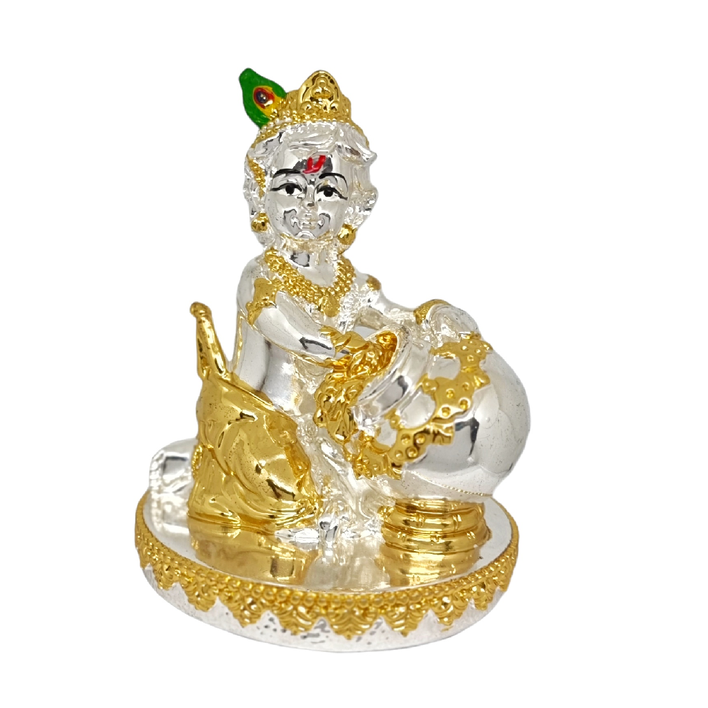 Silver Krishna bhagwan Murti For Janmashtami Gift