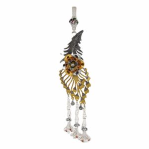 Flowers With Feathers In Ganga Jamna Pattern Silver Juda MGA - JUS0101