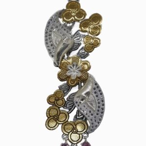 Latest ethnic Florals Design Silver Juda MGA - JUS0105