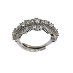 925 Sterling Silver Adjustable Diamond Ring MGA - LRS4388