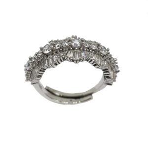925 Sterling Silver Adjustable Diamond Ring MGA - LRS4388