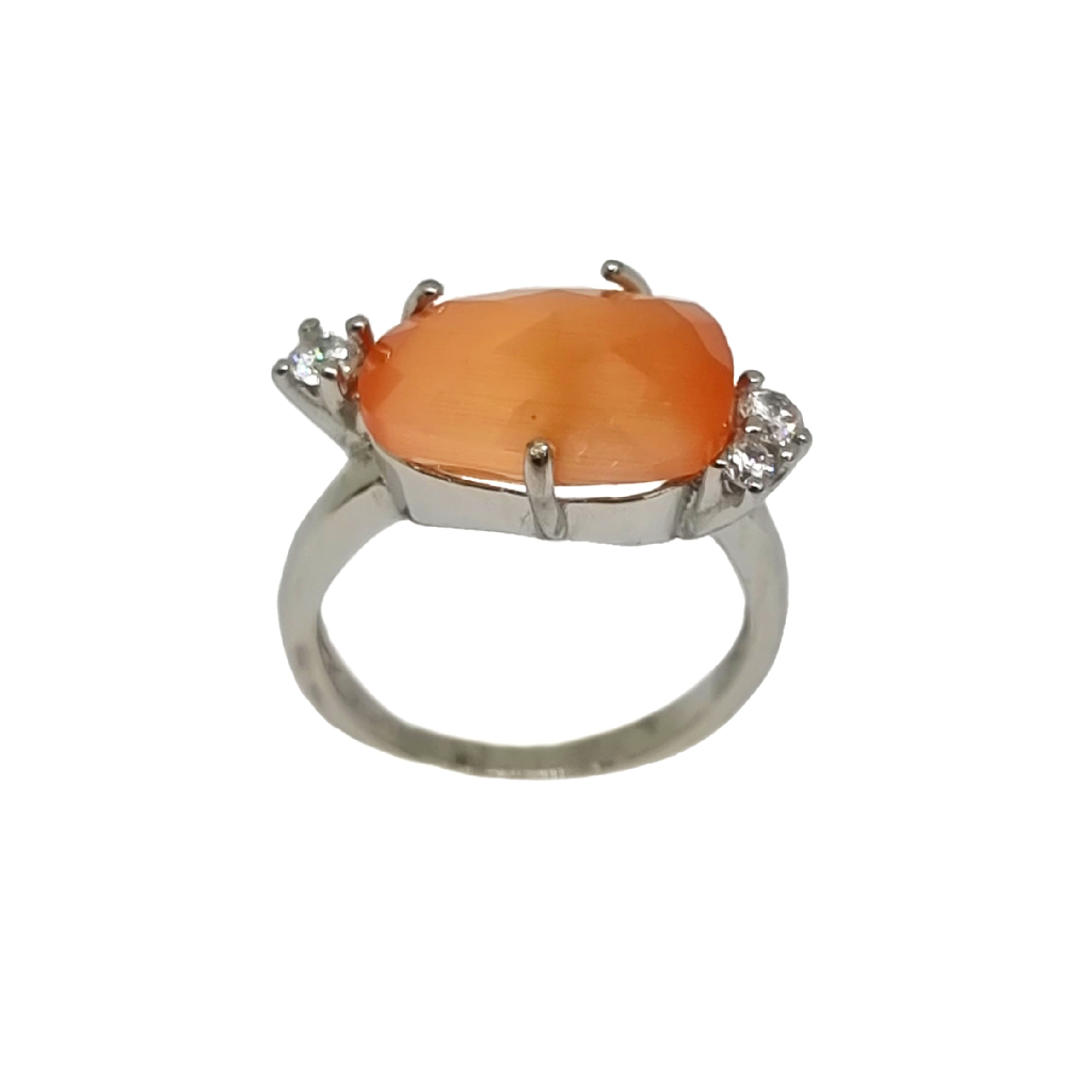 925 Sterling Silver Free Cut Stone Ring MGA - LRS4582