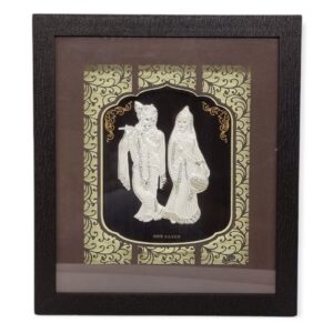 999 silver lighting radha krishna frame, home decor