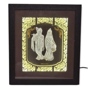 999 silver lighting radha krishna frame, home decor