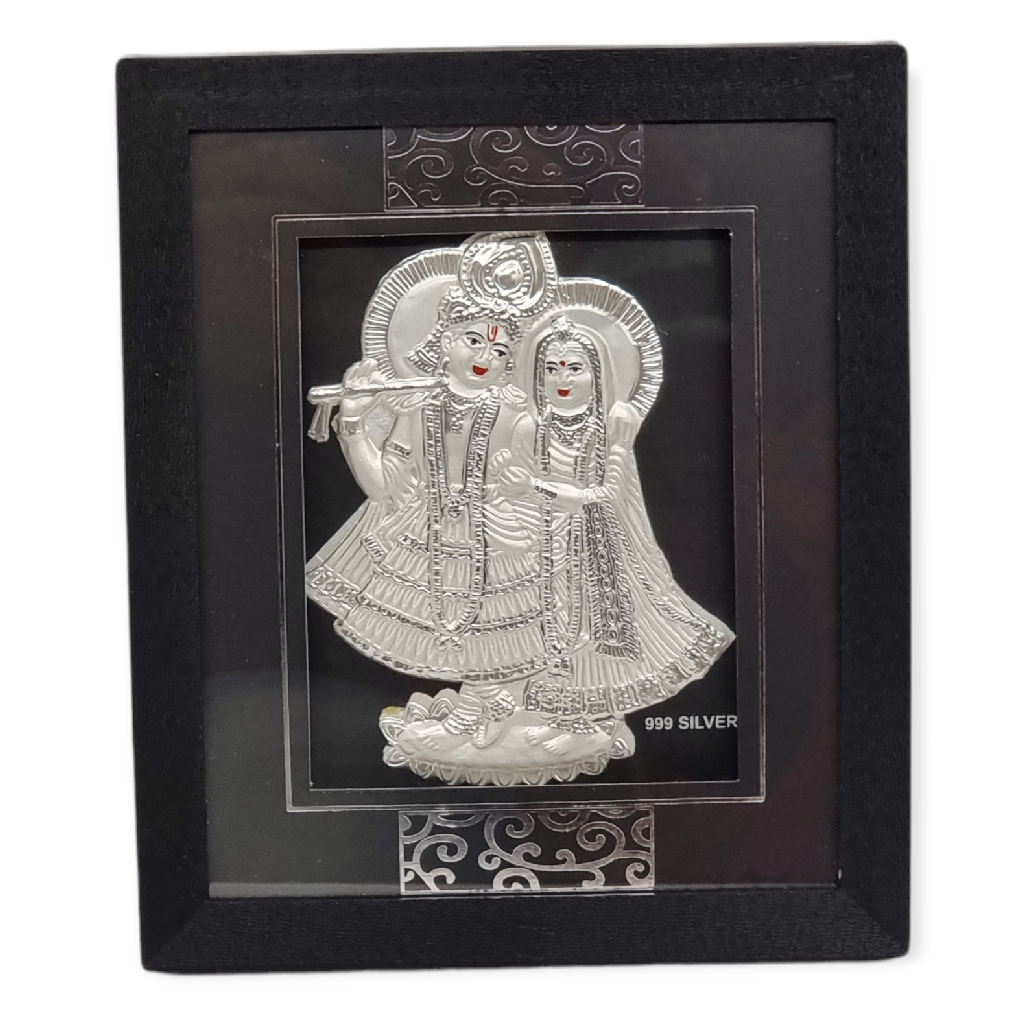999 silver radha krishna frame (17 - 15.5 cm), home decor frames