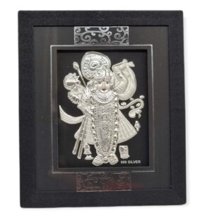 999 silver shrinathji frame, silver gift articles (18 - 15.5 cm)