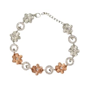 925 Sterling Silver Flower Shape Bracelet MGA - BRS1949