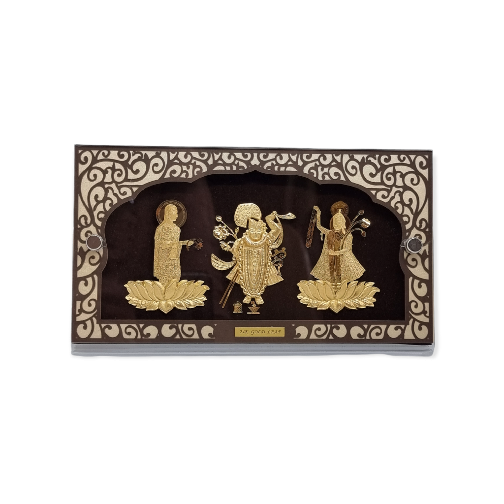 24 carat gold shrinathji yamunaji mahaprabhuji frame