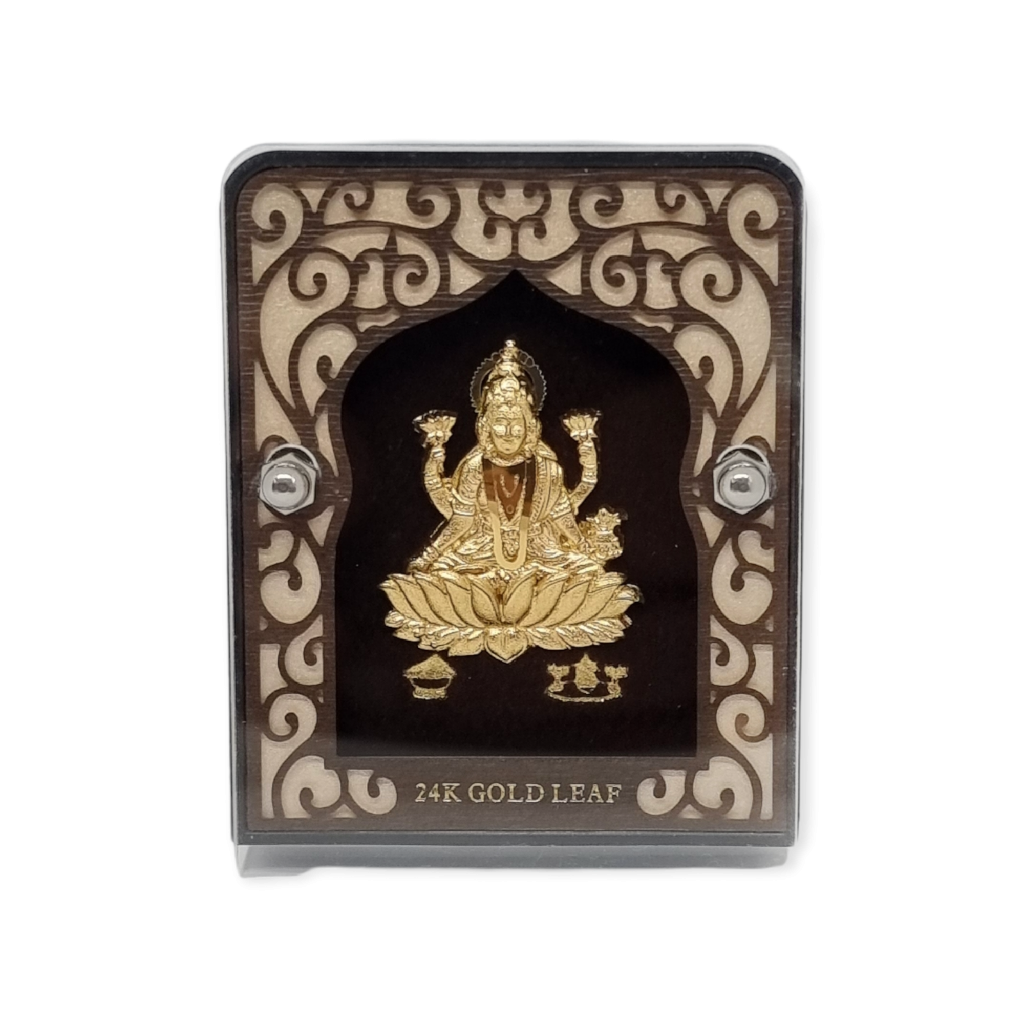 24 carat gold leaf goddess lakshmi ji frame mga - age0009