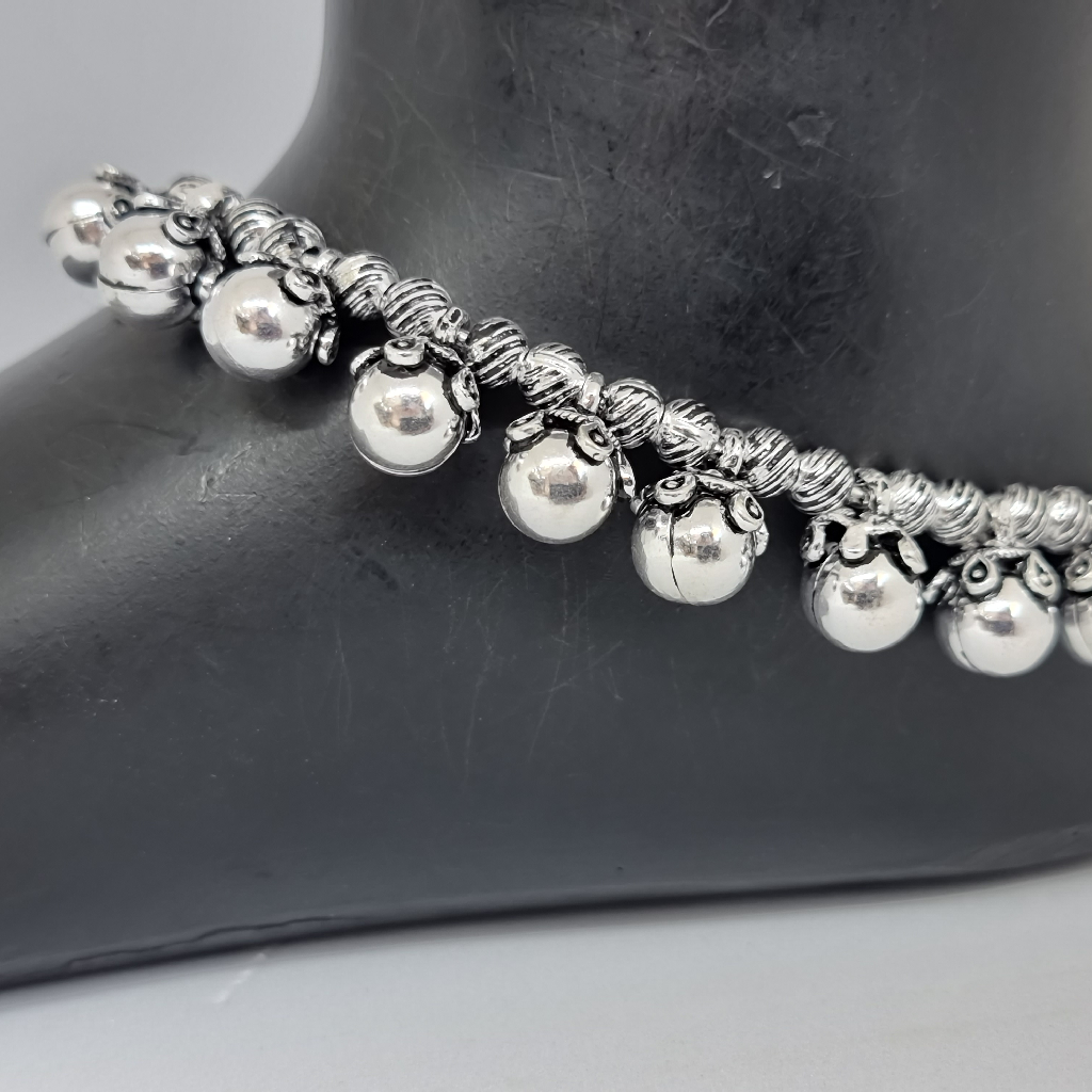 Silver oxidised designer payal mga - pls4031