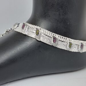 Silver oxidised butterfly payal mga - pls0170