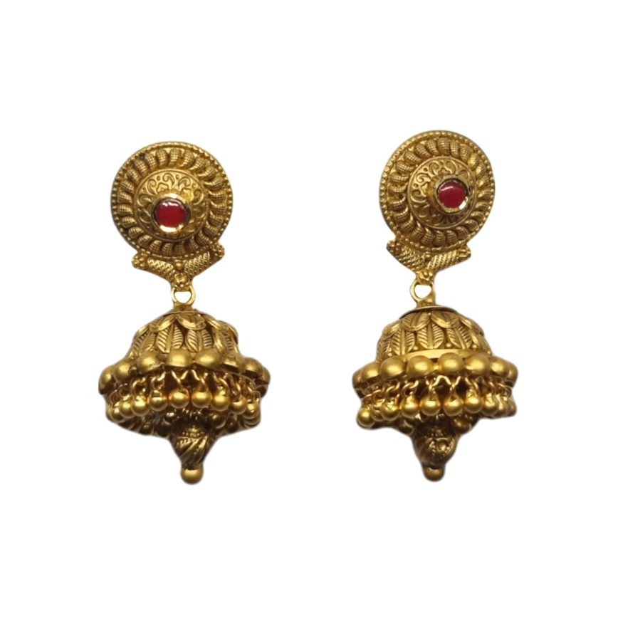 22K Gold Antique Designer Necklace Set MGA -GN0104 - Image 2