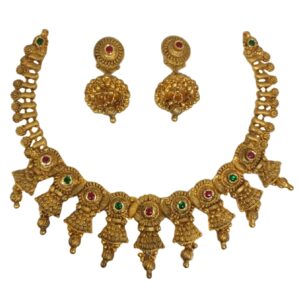 22K Gold Antique Designer Necklace Set MGA -GN0104