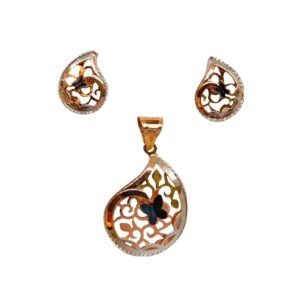 18K Rose Gold Butterfly Shape Modern Pendant Set MGA - PDG1252