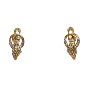 22K Gold CZ Fancy Diamond Earrings MGA - BTG0603