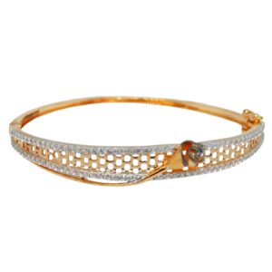 18k rose gold flower shape modern kada bracelet mga - brg0074