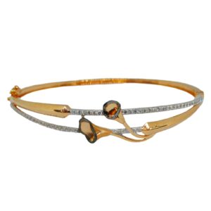 18k rose gold flower shaped fancy kada bracelet mga - brg0071