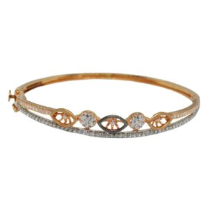 18K Rose Gold CZ Diamond Designer Kada Bracelet MGA - BRG0073