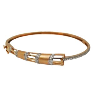 18k rose gold matte finish modern kada bracelet mga - brg0075