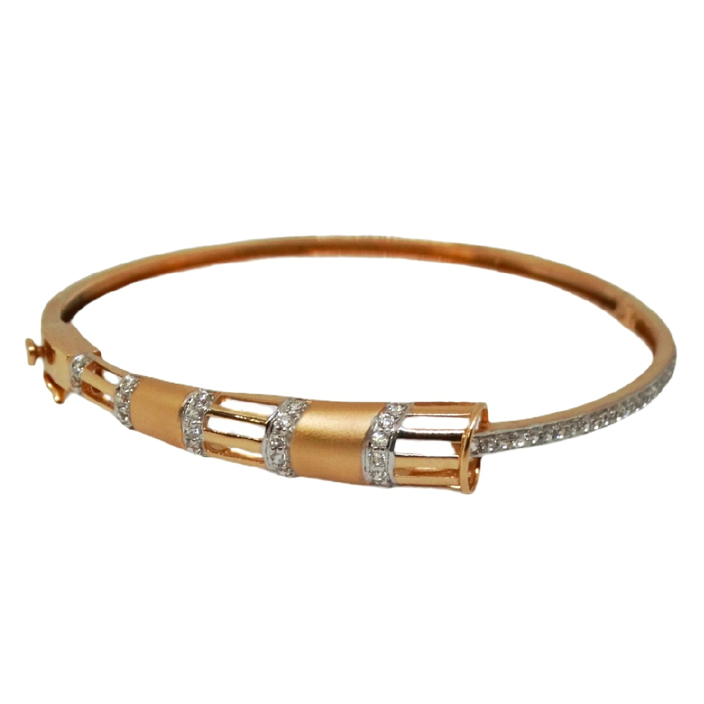 18k rose gold matte finish modern kada bracelet mga - brg0075