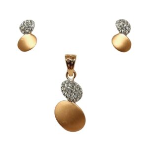 18k rose gold matte finish modern pendant set mga - ptg0166