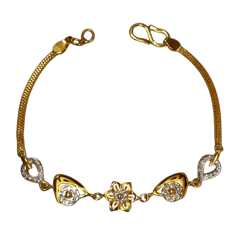 22K Gold Flower Shape Designer Bracelet MGA - BRG0061