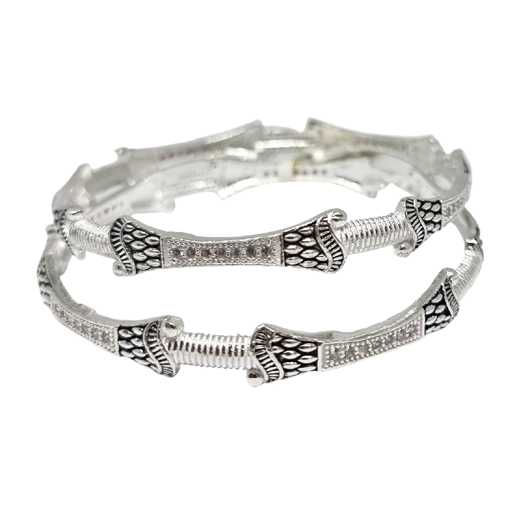 925 Sterling Silver Oxidised Fancy Bangles MGA - KDS2719