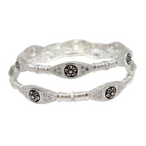 925 Sterling Silver Modern Oxidised Bangles MGA - KDS2604
