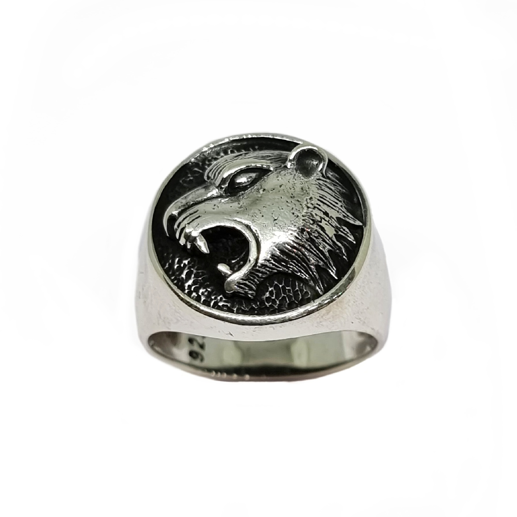 925 Sterling Silver Modern Lion Gents Ring MGA - GRS2505