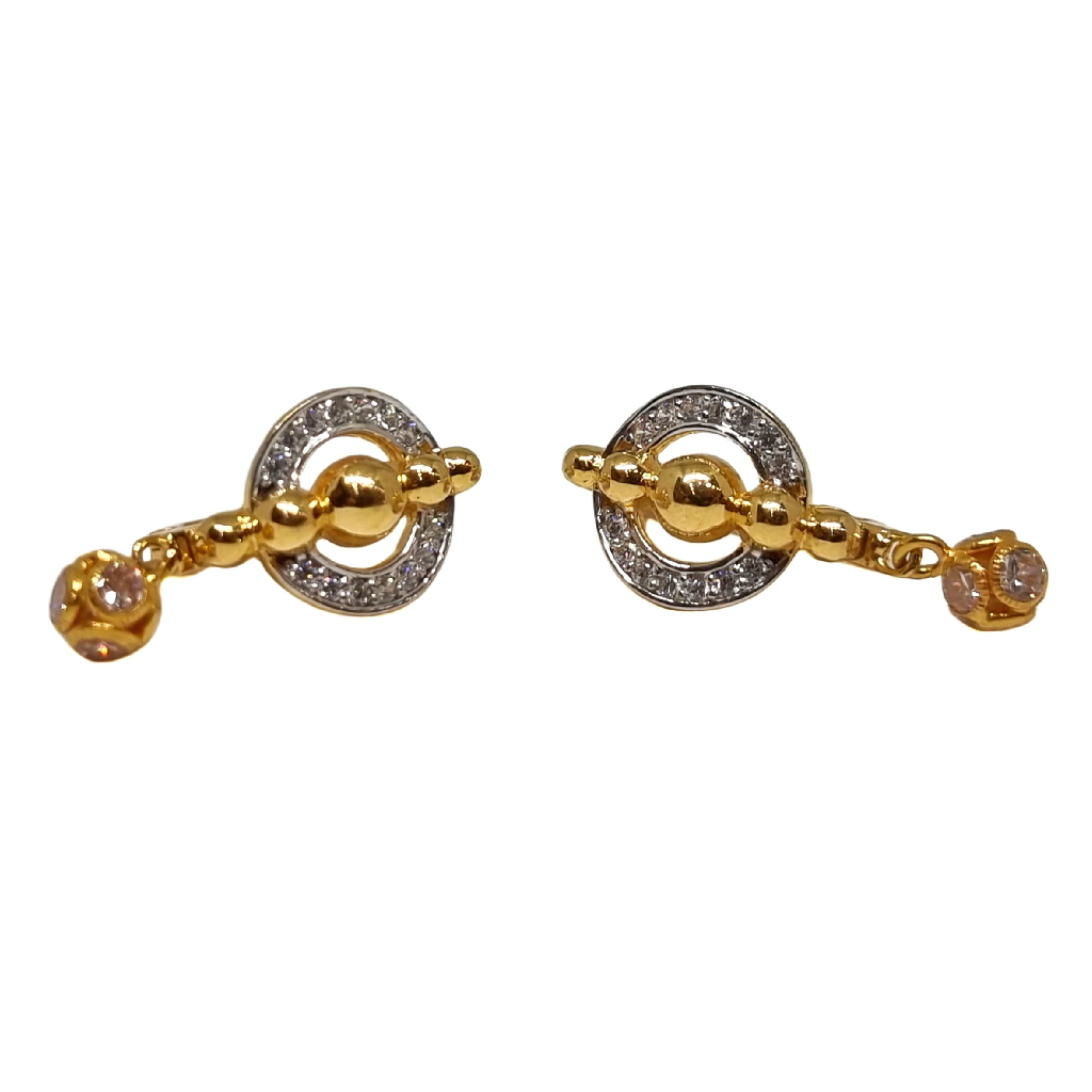 18K Gold Round Shaped Fancy Earrings MGA - BLG0612