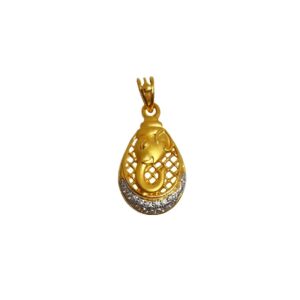 22k gold designer ganesh pendant mga - pdg1212