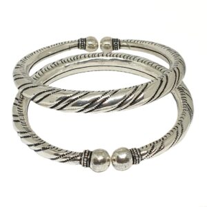 Oxidised Silver Kada Payal MGA - PLS3915