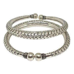 Fancy Silver Kada Payal MGA - PLS3918