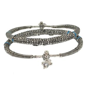 Designer Oxidised Silver Kada Payal MGA - PLS3919