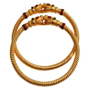 22K Gold Meenakari Kadli Bangles MGA - GK0078