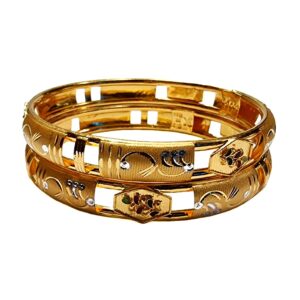 22K Gold Designer Meenakari Kadli Bangles MGA - GK0076
