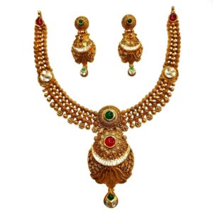 22K Gold Antique Modern Necklace Set MGA - GN0095