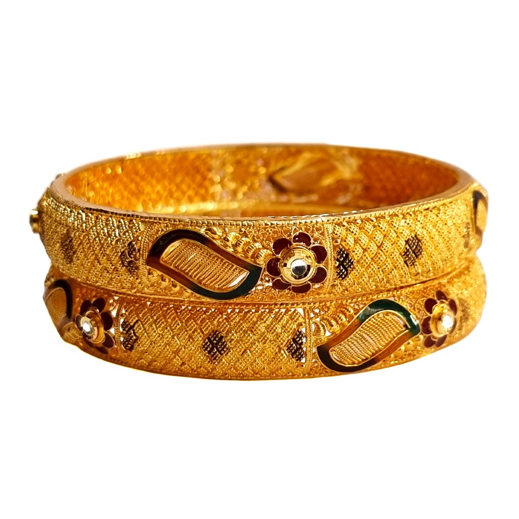 22K Gold Designer Patla Bangles MGA - GP0083