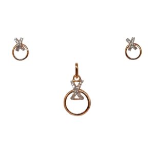 18k rose gold round shaped designer pendant set mga - ptg0155
