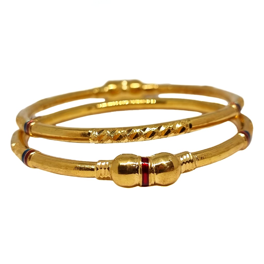 1 Gram Gold Forming Meenakari Modern Kadli Bangles MGA - KDE0031