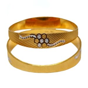 One Gram Gold Forming Flower Shaped Designer Bangles MGA - BGE0492